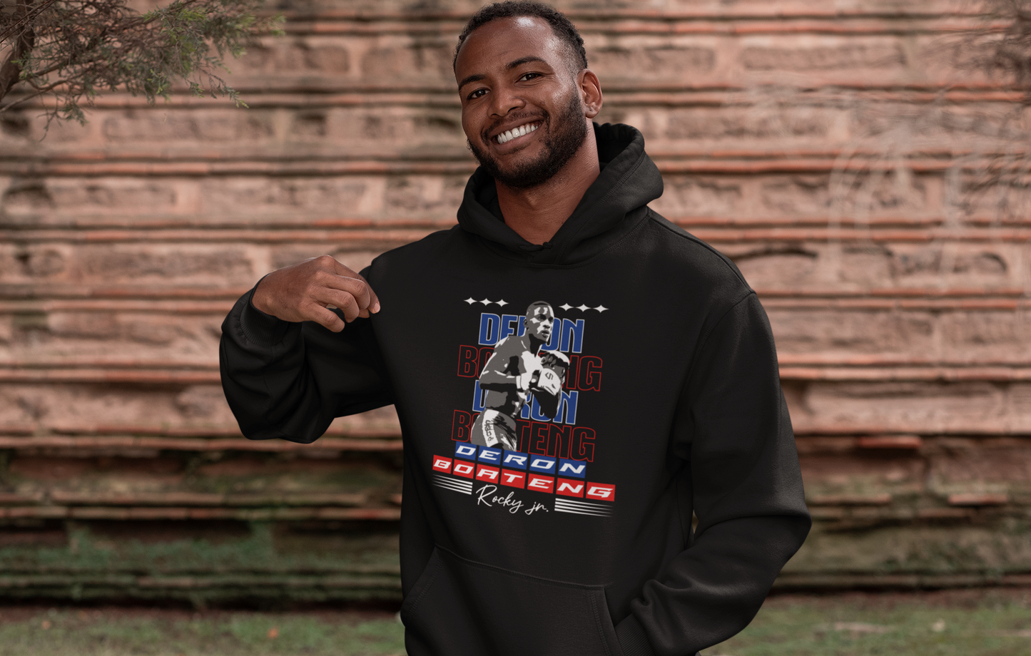 Deron "Rocky jr." Boateng (red/blue/ Unisex Premium Hoodie